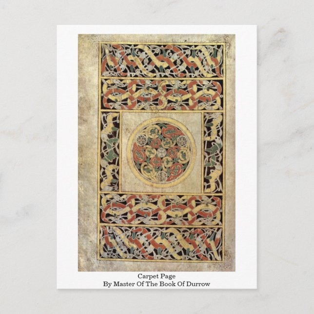 Carpet Page By Master Of The Book Of Durrow Postcard (Front)