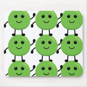 Carpet pattern small smiling peas - Fun decoration Mouse Mat