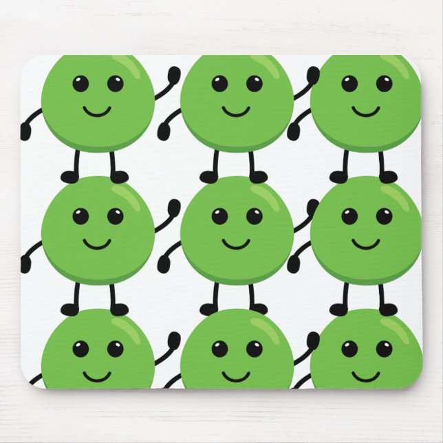 Carpet pattern small smiling peas - Fun decoration Mouse Mat (Front)