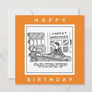 Carpet Showroom Doesn't Sell Nodding Dogs Cartoon Card