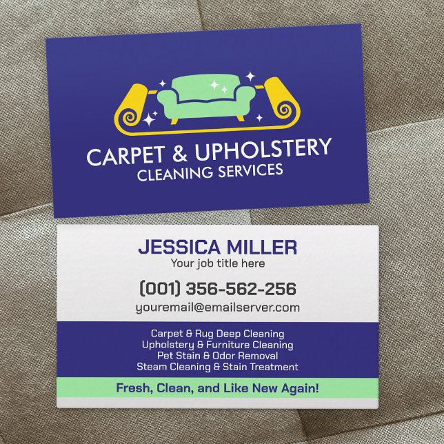 Carpet & Upholstery Cleaning Services Business Card (Creator Uploaded)