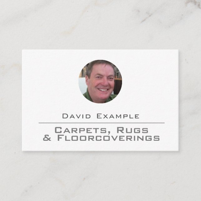 Carpets Rugs & Floorcoverings with Photo of Holder Business Card (Front)