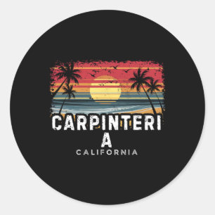 Carpinteria Beach California Surfboard Beach Classic Round Sticker