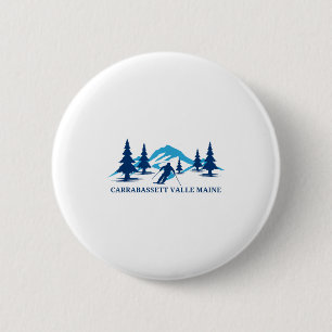 Carrabassett valley maine ski resort skiing skier 6 cm round badge