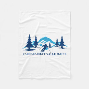 Carrabassett valley maine ski resort skiing skier fleece blanket