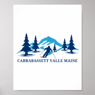 Carrabassett valley maine ski resort skiing skier poster