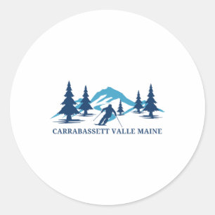 Carrabett Valley Maine Ski Resort Skiing Skier Classic Round Sticker