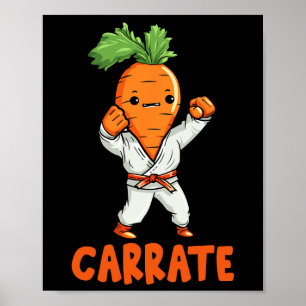 Carrate Cute Carrot Martial Arts Karate Vegetable Poster