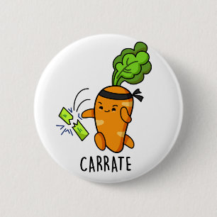 Carrate Funny Carrot Karate Pun  6 Cm Round Badge