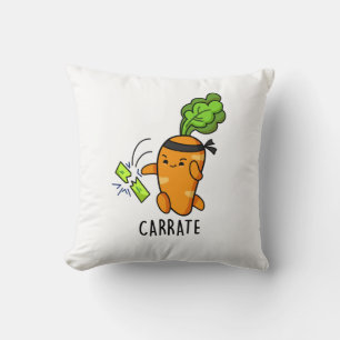 Carrate Funny Carrot Karate Pun Cushion