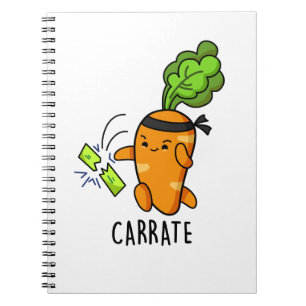 Carrate Funny Carrot Karate Pun Notebook