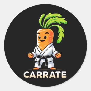 Carrate Funny Karate Carrot Teacher Student Martia Classic Round Sticker