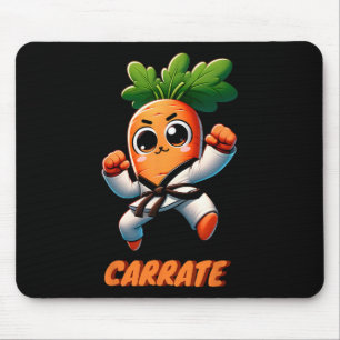 Carrate Karate Carrot Cute And Funny Training Pun Mouse Mat