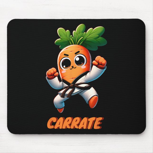 Carrate Karate Carrot Cute And Funny Training Pun  Mouse Mat (Front)
