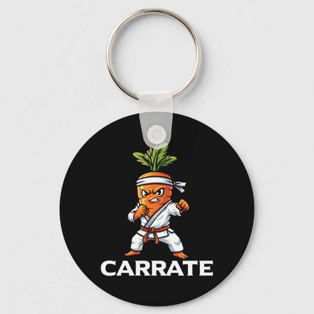 Carrate Karate Carrot Martial Arts Instructor Key Ring (Front)