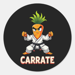 Carrate Karate Carrot Mma Students Trainer 1  Classic Round Sticker