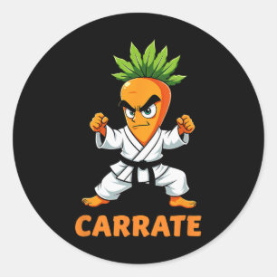 Carrate Karate Carrot Mma Students Trainer  Classic Round Sticker