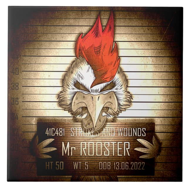 Carreau Mr. Rooster Vintage Tile (Front)
