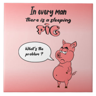 Carreau Ronchon the pig Tile