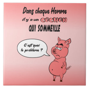 Carreau Ronchon the pig Tile