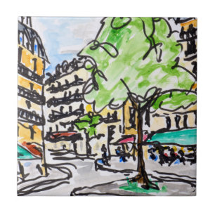 Carrefour de l'Odeon, Paris, France Tile