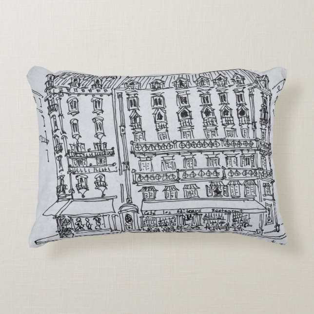 Carrefour de l'Odeon, Saint-Germain-des-Pres Decorative Cushion (Front)