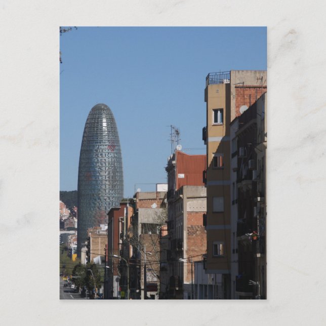 Carrer de Badajoz and Torre Agbar, Barcelona Postcard (Front)