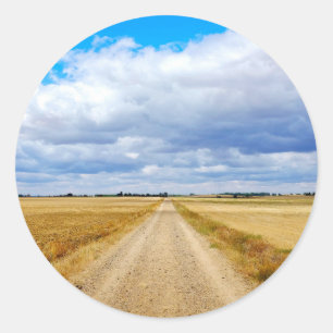 Carretera Boadilla del Camino - Itero de la Vega Classic Round Sticker