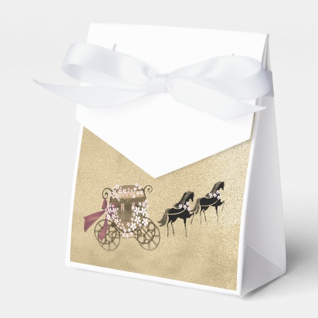 Carriage and Horses Wedding Favour Box (Front Side)