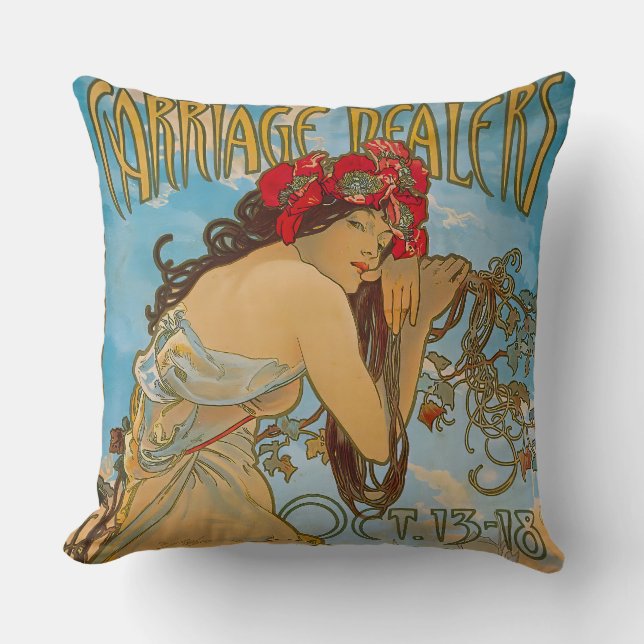 Carriage Dealers by Alphonse Mucha (1902)  Cushion (Front)