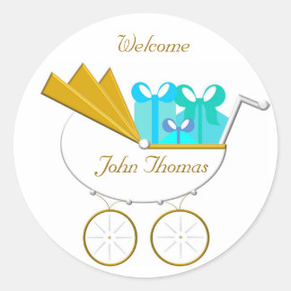 Carriage Invitation, Welcome Classic Round Sticker