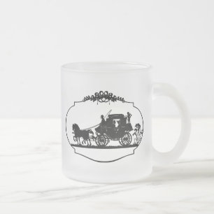 Carriage Ride With Cupid Apparel and Gifts Frosted Glass Coffee Mug