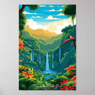 Carribbean Costa Rica vintage travel  Poster