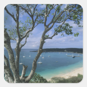 Carribean, Anguilla Island, Road Bay Harbour. Square Sticker