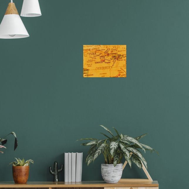 Carribean Map Vintage  Poster (Living Room 1)