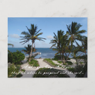 Carribean Ocean View in Belise Save the Date Announcement Postcard