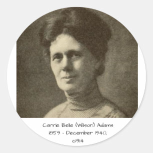 Carrie Belle (Wilson) Adams c1914 Classic Round Sticker