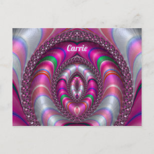 CARRIE ~  PINK 3D Fractal Design ~ Postcard