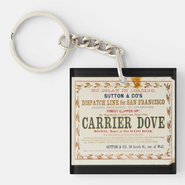 Carrier Dove Clipper Sailing  Key Ring (Front)