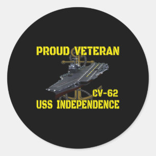 Carrier Uss Independence Cv-62 Veterans Day Father Classic Round Sticker