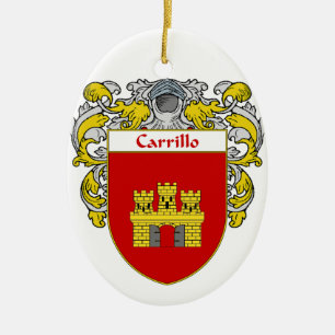 Carrillo Coat of Arms/Family Crest Ceramic Tree Decoration