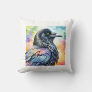 Carrion Crow 020924AREF111 - Watercolor Cushion