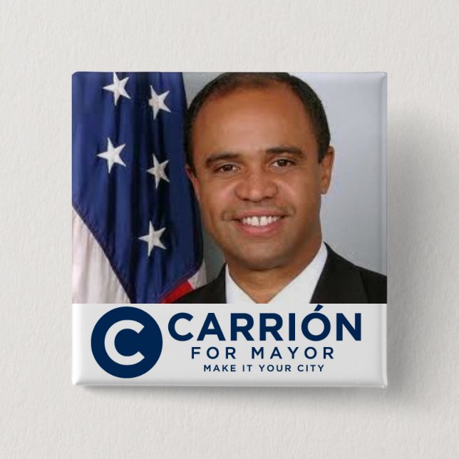 Carrion for Mayor 15 Cm Square Badge (Front)