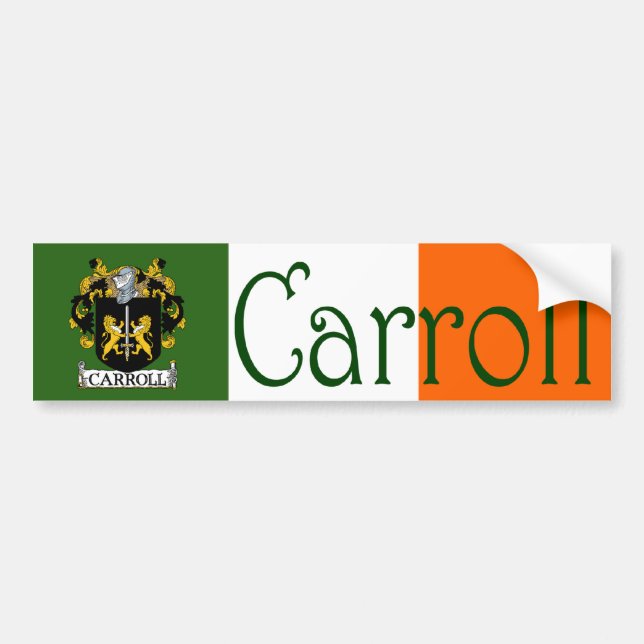Carroll Coat of Arms Flag Bumper Sticker (Front)