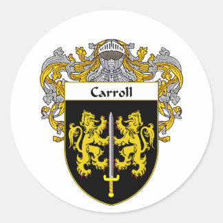 Carroll Coat of Arms (Mantled) Classic Round Sticker