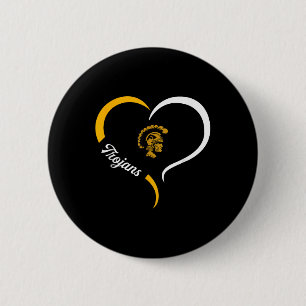 Carrollton Trojans Logo Half Heart Slogan Hs 6 Cm Round Badge