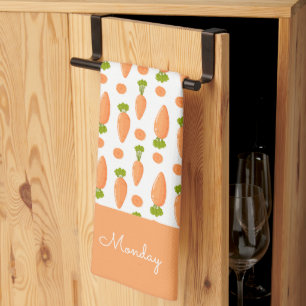 Carrot and slice pattern tea towel