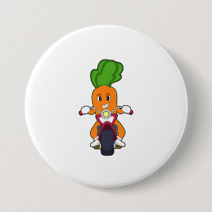 Carrot as Biker with Motorcycle.PNG 7.5 Cm Round Badge