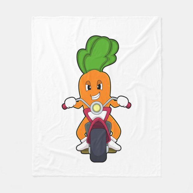 Carrot as Biker with Motorcycle.PNG Fleece Blanket (Front)