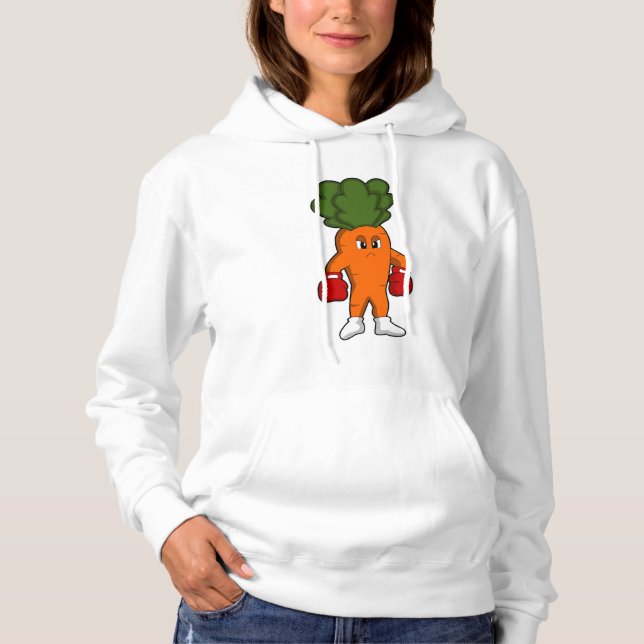 Carrot as Boxer with Boxing gloves Hoodie (Front)